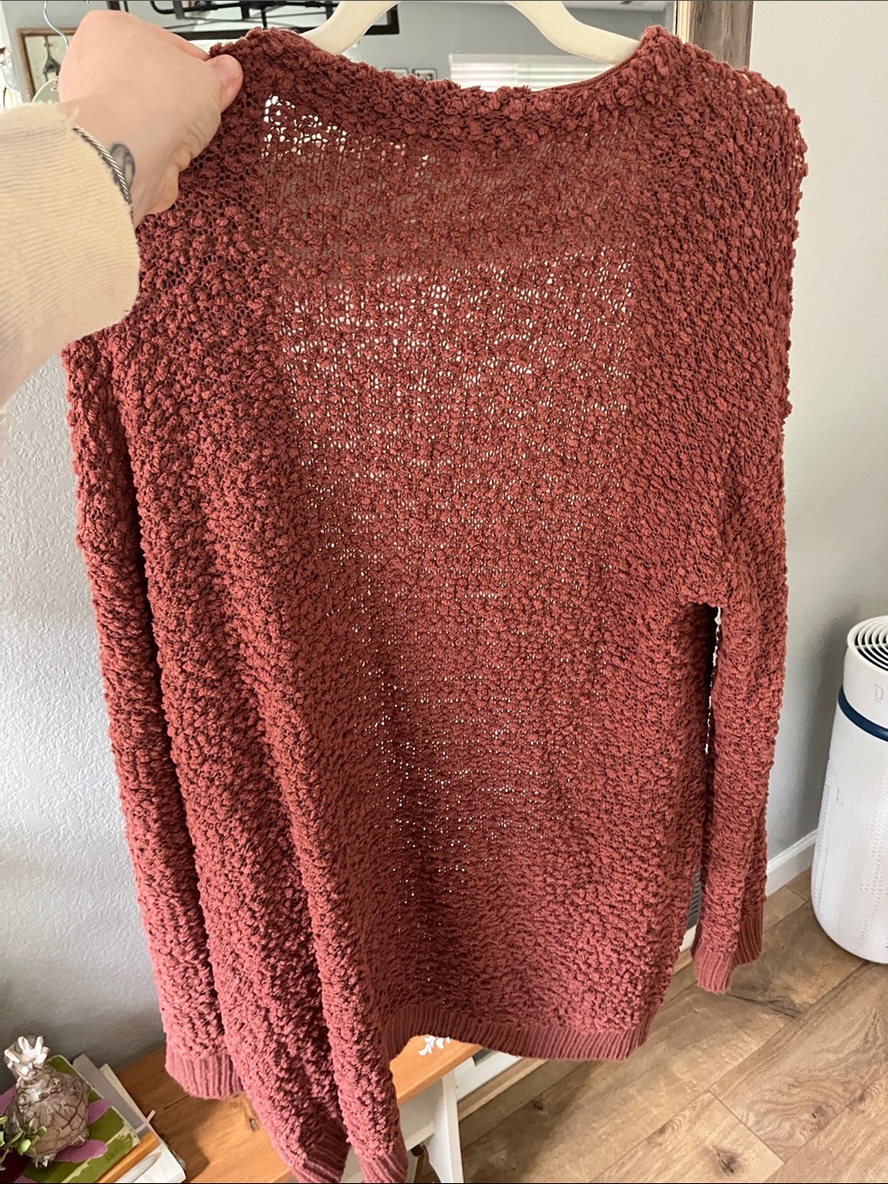 Pulse Open-Front Cardigan Sweater - Rust - Picture 2 of 2